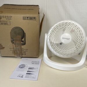 Woozoo Â® by Ohyama, Powerful, silent desk fan / table fan, 31W, 23mÂ², Patented 3D propellers, 360Â° rotation, 3 speeds, For office, living room, next to bed - Woozoo PCF-HE18 - White [UK model]