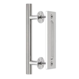 24cm Sliding Barn Door Handle Double Sided Invisible Stainless Steel Silver
