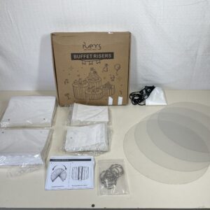 4-Piece Buffet Stand Set, Foldable Cake Stands for Parties – Acrylic & Cardboard White