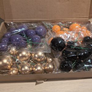 48 Foam Cake Toppers Cupcake Balls Wedding Party Decorations Purple Gold