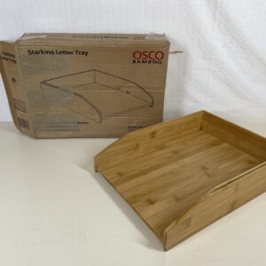 Osco Bamboo Stacking Letter Tray BAM-LT1, Blue