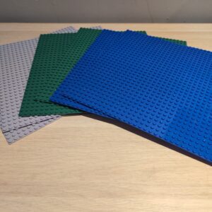 Building Brick Baseplates 32x32 Studs 6 Pack Green Blue Grey Compatible 10x10in