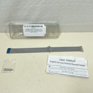 PIOWNN Strap Compatible with Samsung Galaxy Watch 4 Strap 40mm/44mm/Samsung Galaxy Watch 5 Strap/Watch 5 Pro/Watch 4 Classic, 20mm Metal Strap for Samsung Galaxy Watch Active 2/Watch 3 41mm, Silver