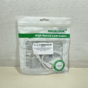 Ercielook CAT8 Ethernet Cable 50cm - High Speed Shielded Flat Internet Cable, Weatherproof S/FTP UV Resistant for Router/Gaming/Modem - 0.5m (White)