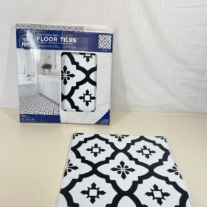 WallPops FP2480 Comet Peel & Stick Floor Tiles, Blacks, Set of 10 Pieces