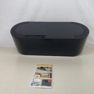 D-Line Cable Tidy Box, Hide & Conceal Extension Blocks, Desk Cable Management Solution, TV Wire Tidy, Made from Electrically Safe ABS Material - 415mm (L) x 165mm (W) 135mm (H) - Large, Black