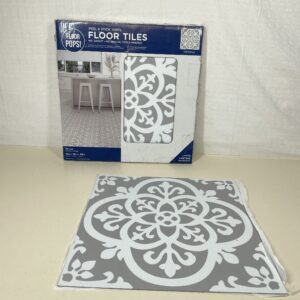 WallPops FP2942 Medina Peel & Stick Floor Tiles, Grey
