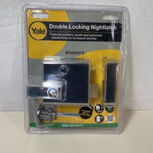 Yale P-1-CH-CH-60 Double Locking Nightlatch, 60 mm Backset, Chrome Finish, High Security, can be Locked from Inside with Key