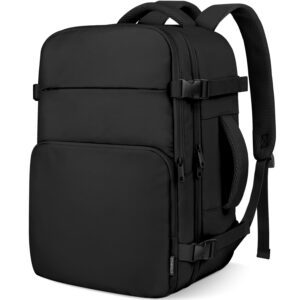 Cabin Bag 24L Water Resistant Travel Backpack Black 40x30x20cm - ZOMFELT