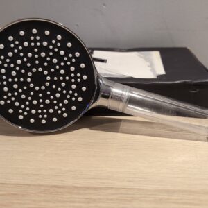 Shower Head High Pressure with Filter - YEAUPE Handheld Water Saving 6 Modes Shower Heads for Hard Water Low Water Pressure with Anti-limescale Silicone Nozzles(Shower Head Without Hose), Chrome