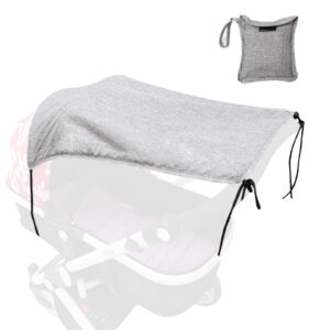 Pram Sun Shade Canopy UV Protection Breathable Foldable Water-Resistant – Grey