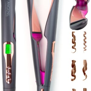 Hair Straighteners Curler Wand Dual Voltage Professional Twist Ceramic Plates Women