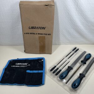 Libraton Metal File Set, 8PCs File Set, with Flat File, Round File, Half Round File and Needle Files of High Carbon Steel for Metal and Wood