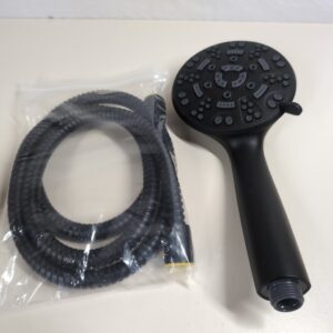 High Pressure Shower Head 8 Spray Modes Black Hose Set Water Saving Cobbe