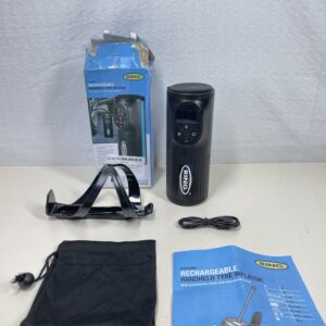 Ring Automotive - RTC2000 Digital Rechargeable Cordless Tyre Inflator Air Compressor and Electric Bike Pump with Pressure Gauge Memory LED Light Powerbank and Adaptor kit, Black