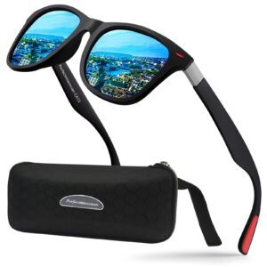 Polarised Sunglasses Unisex UV Protection Golf Cycling Fishing Blue Retro