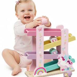Wooden Ball Drop Ramp Baby Toy - Perfect Sensory Development Gift