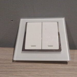 Crystal Light Switch Single 2-Way White Glass Chrome Trim 10AX 86mm Retrotouch