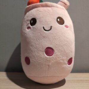 Boba Tea Plush Toy Pink 24cm Soft Stuffed Milk Tea Cup Pillow Cartoon Doll