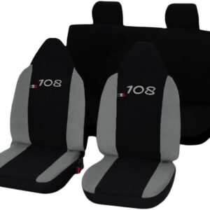 Lupex Shop 108_N Gc Car Seat Covers, Black/Light Grey