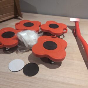 Furniture Movers 400kg Heavy Duty 4 Wheel Dolly Trolley Set Red