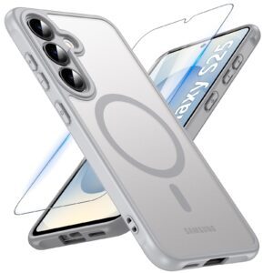 Samsung Galaxy S25 5G Phone Case Magnetic MagSafe Screen Protector Grey Matte