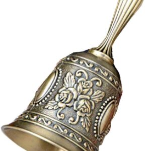 Brass Dinner Bell Hand Service Bell Retro Antique Style Jingle Bronze