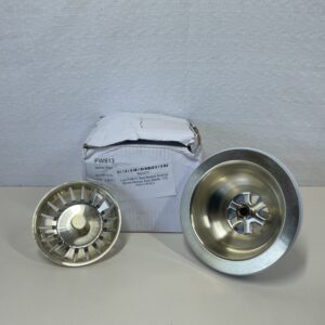 nuie FW813 Taps Basket Strainer 90mm Kitchen Sink Waste, 115mm, Brushed Brass