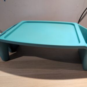 Laptop Lap Desk Turquoise Blue Bed Table Storage Compartments Cup Holder