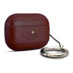 AirPods Pro 2 Case Cover Brown Vegan Leather Hard Shell Protective Coffee