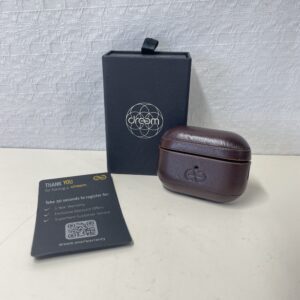 AirPods Pro 2 Case Cover Brown Vegan Leather Hard Shell Protective Coffee