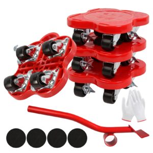 Furniture Movers 400kg Capacity 4-Wheel Set – Red
