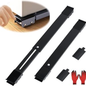Appliance Rollers with Brake Extendable 18 to 28 Inches for Heavy Loads – Black