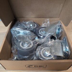 Heavy Duty Caster Wheels 50mm Polyurethane with Brakes 4 Pack 200kg GBL