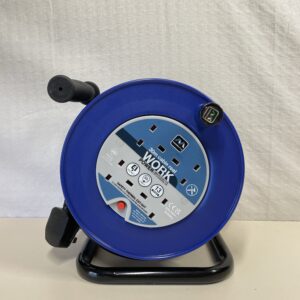 Cable Reel 30m 4 Socket Extension Lead Masterplug Blue Outdoor Electric