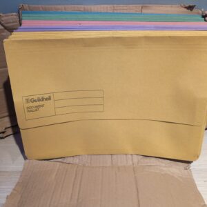 Document Wallets Foolscap 285gsm Assorted Colours Pack 50 - Guildhall