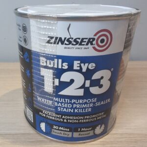 Zinsser Bulls Eye 1-2-3 Primer Sealer Stain Killer 1L White - Dented Tin