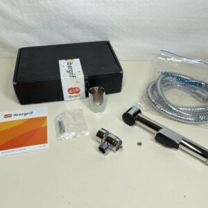 Ibergrif M22020 - Bidet Sprayer with Hose and Holder, Shattaf Shower, Chrome, Silver