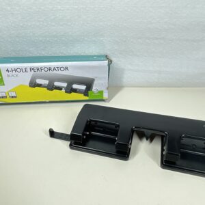 Q-Connect Fixed 4 Hole Punch, 75-P - Black