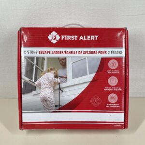 First Alert Two-Story Fire Escape Ladder, 14 Feet, Steel, Anti-Slip, Black