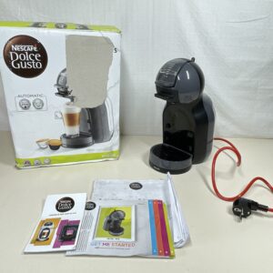 NESCAFÉ DOLCE GUSTO Mini Me Von Krups Capsule Coffee Machine Small Automatic , Hot and Cold Drinks, 15 Bar Pressure, 0.8 Litre Water Tank, Eco Mode, Black/Anthracite, EU Plug, KP1238