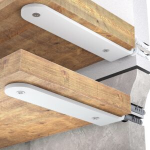 Metal Shelf Brackets 25cm Heavy Duty L Shape Wall Mounted White 4 Pack WELDUN