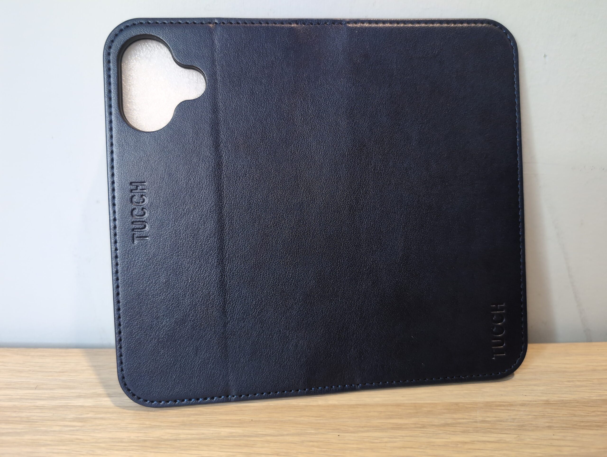 TUCCH iPhone 17 Wallet Case Leather RFID Blocking 3 Card Slots Navy Blue - Image 2