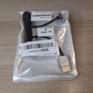 YANBORONSN Coiled Micro HDMI Cable 4K 60Hz Right Angle 18Gbps 1M Camera TV