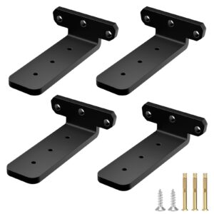 Floating Shelf Brackets 4-Pack Heavy Duty 5mm 15cm (6in) Support 50kg – Black