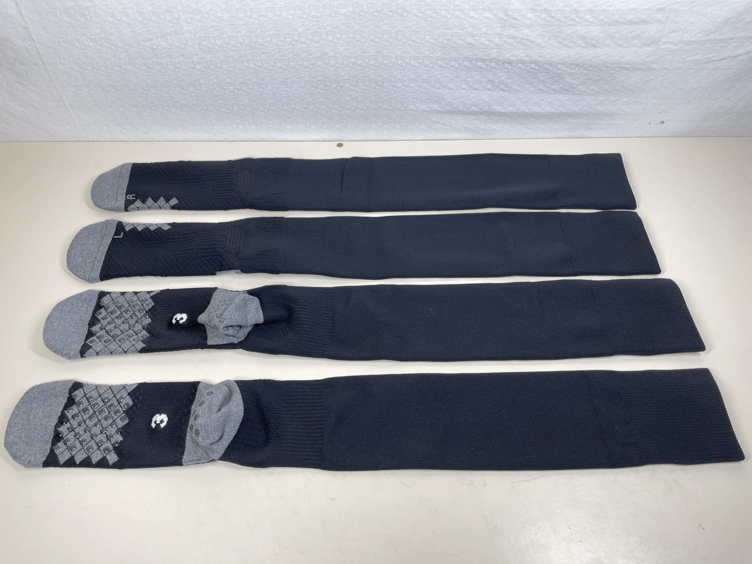 Knee High Football Socks 2 Pack Anti Slip Grip Black UK 6-8 - Image 4