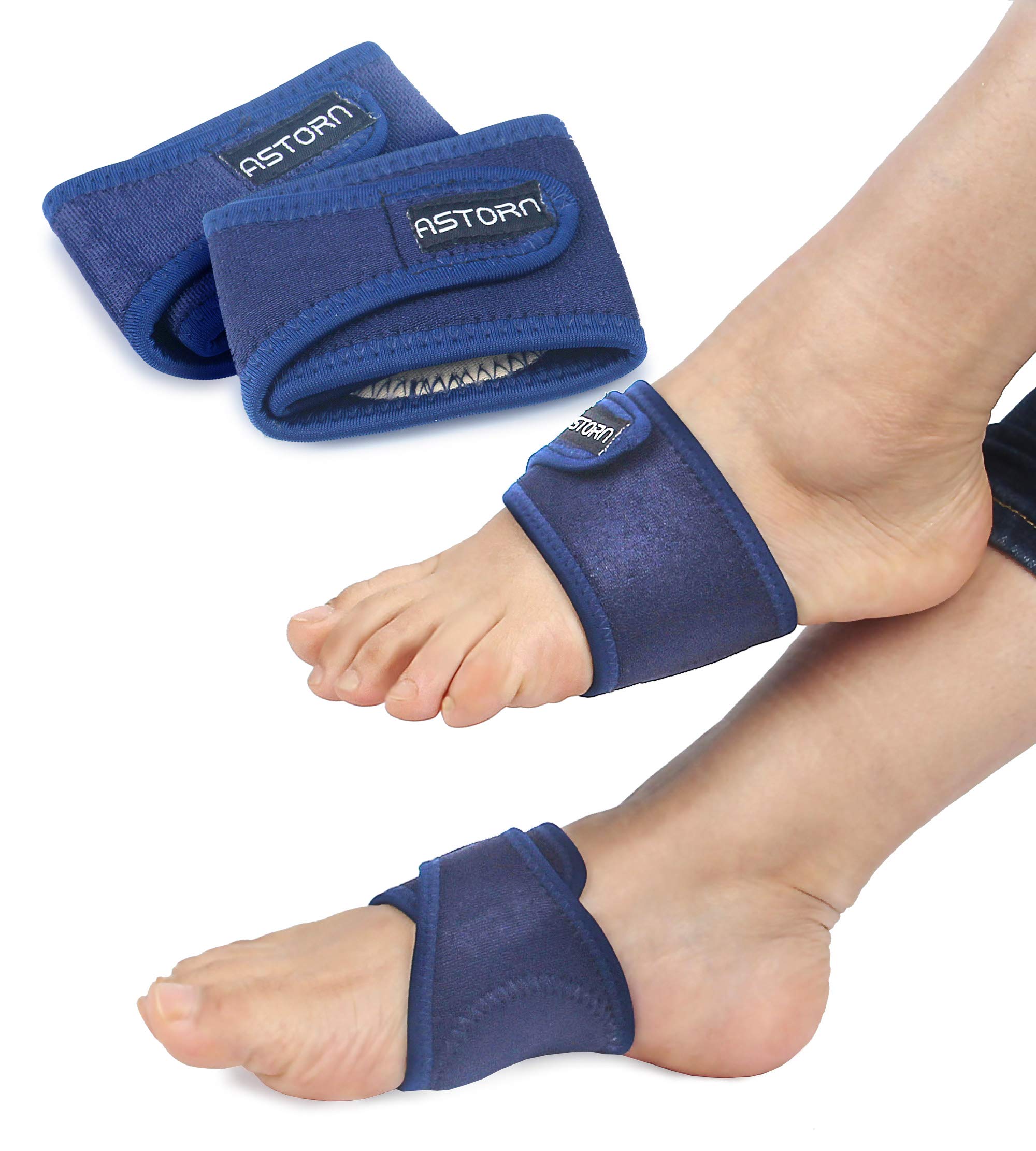 Astorn Arch Support Brace Set of 2 Plantar Fasciitis Gel Compression Sleeve - Image 2