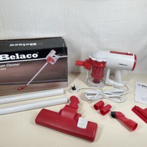 Belaco Hoover Corded Upright vacuum cleaner 600W white & red 3 in 1 Stick handheld vacuum cleaner bagless HEPA and Multi cyclonic function portable and light weight