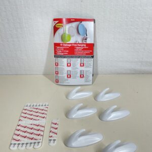 Command Designer Hooks - Medium - White - Pack of 6 Hooks and 9 Medium Strips for Indoor Use - Organise Without Damage