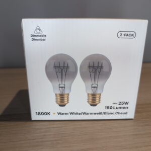 E27 LED Edison Filament Bulb A60 4W=25W Dimmable Smoke Grey 2 Pack